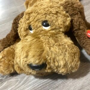 Ty Classic Barkly Dog Plush 1994 Vintage Brown Tan Floppy Laying Stuffed Animal